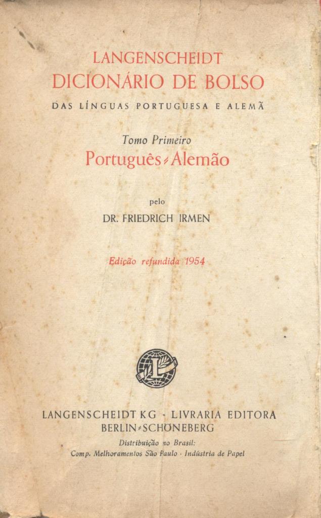Dicionário de Bolso das Línguas Portuguesa e Alemã - Alemão-Português