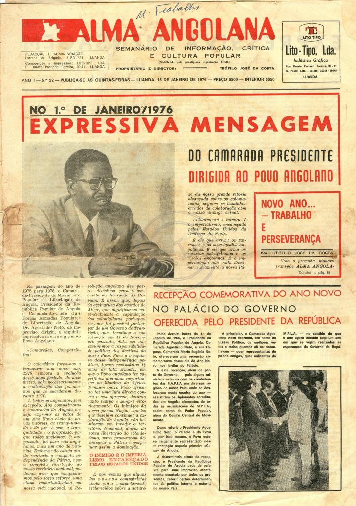 Alma Angolana (Semanário de Informação, Crítica e Cultura popular)