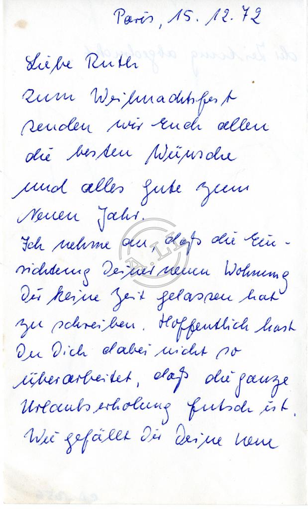 Carta de Ira e Gerd Jowiakowski a Ruth Lara