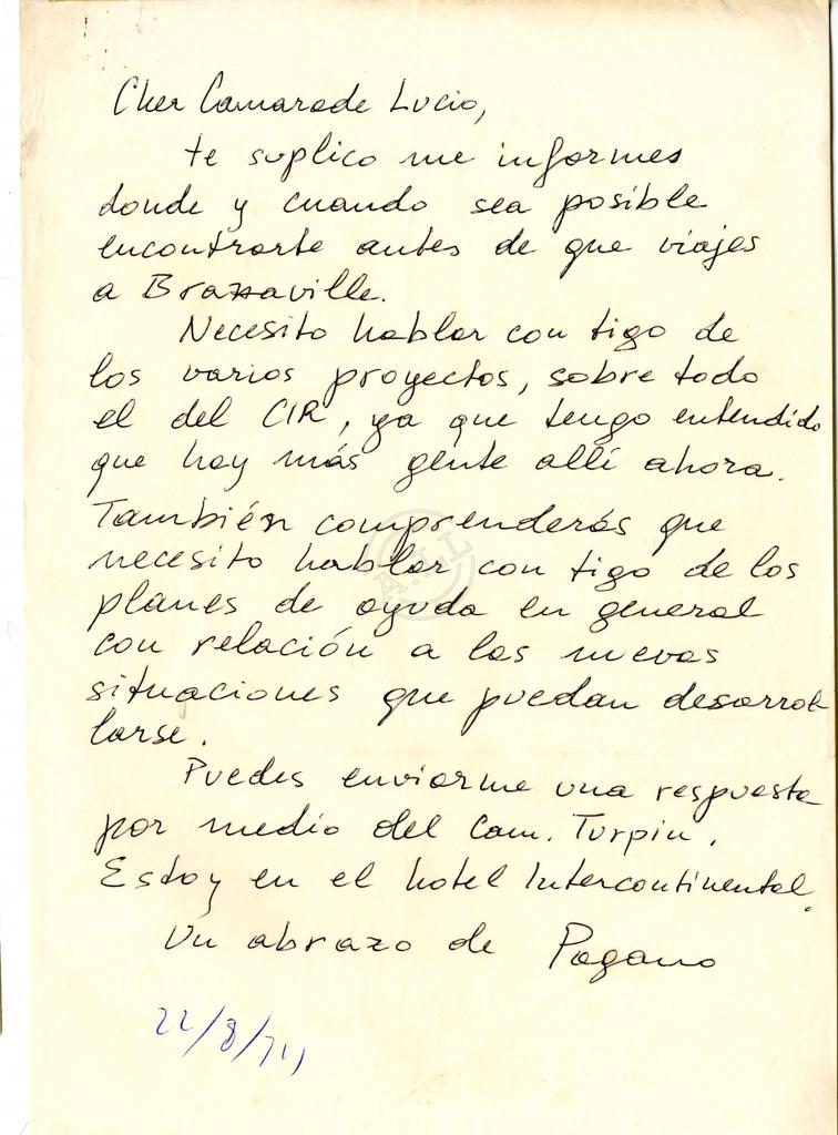 Carta de Pagano a Lúcio Lara
