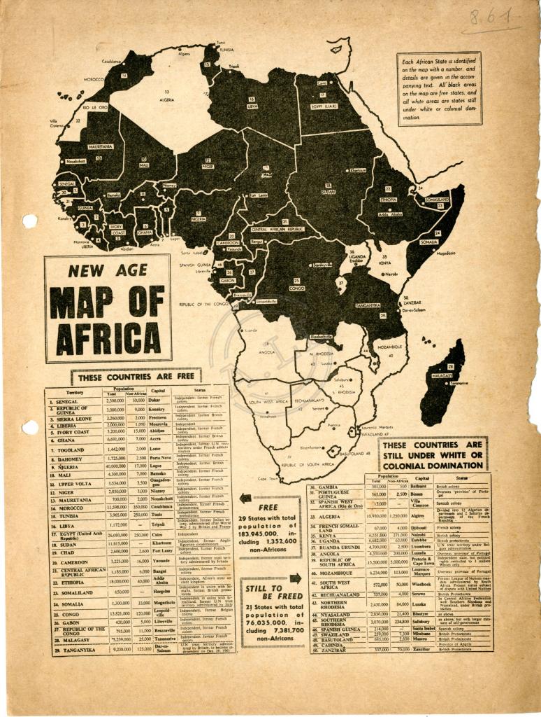 Mapa de África (tirado de uma revista)