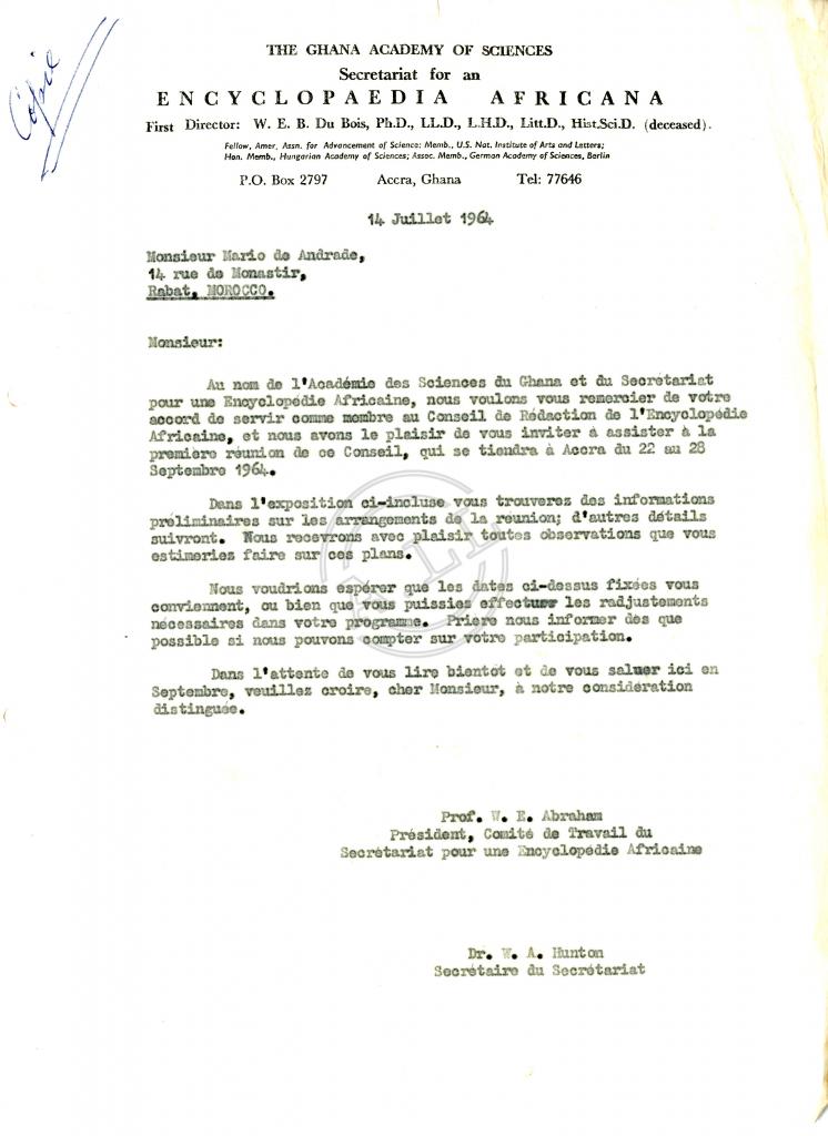 Carta de W.A. Hunton a Mário de Andrade