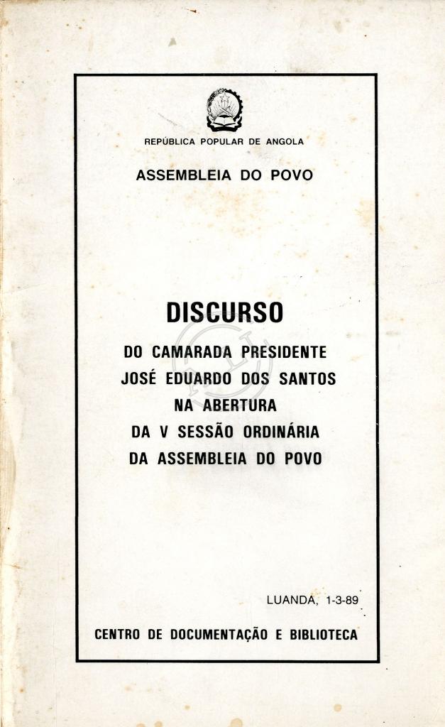 Discurso de José Eduardo dos Santos (1989)