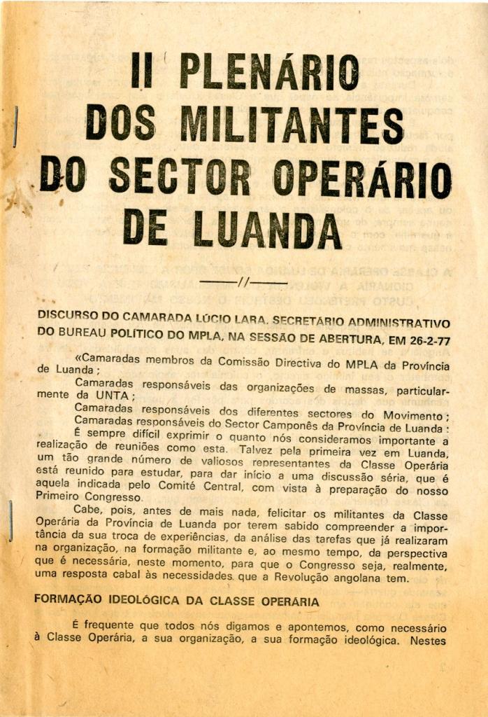 Discurso de Lúcio Lara (26.2.1977)