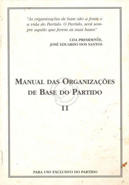 Manual das organizações de base do Partido (II)