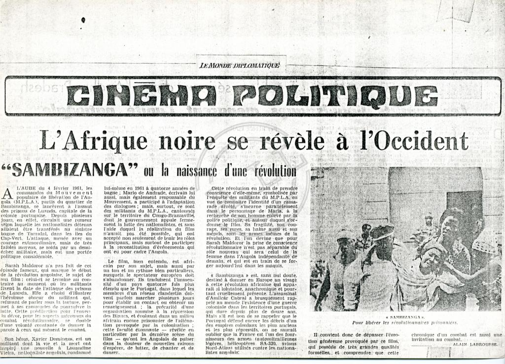 L’Afrique noire se révèle à l’Occident: 'Sambizanga' ou la naissance d'une révolution