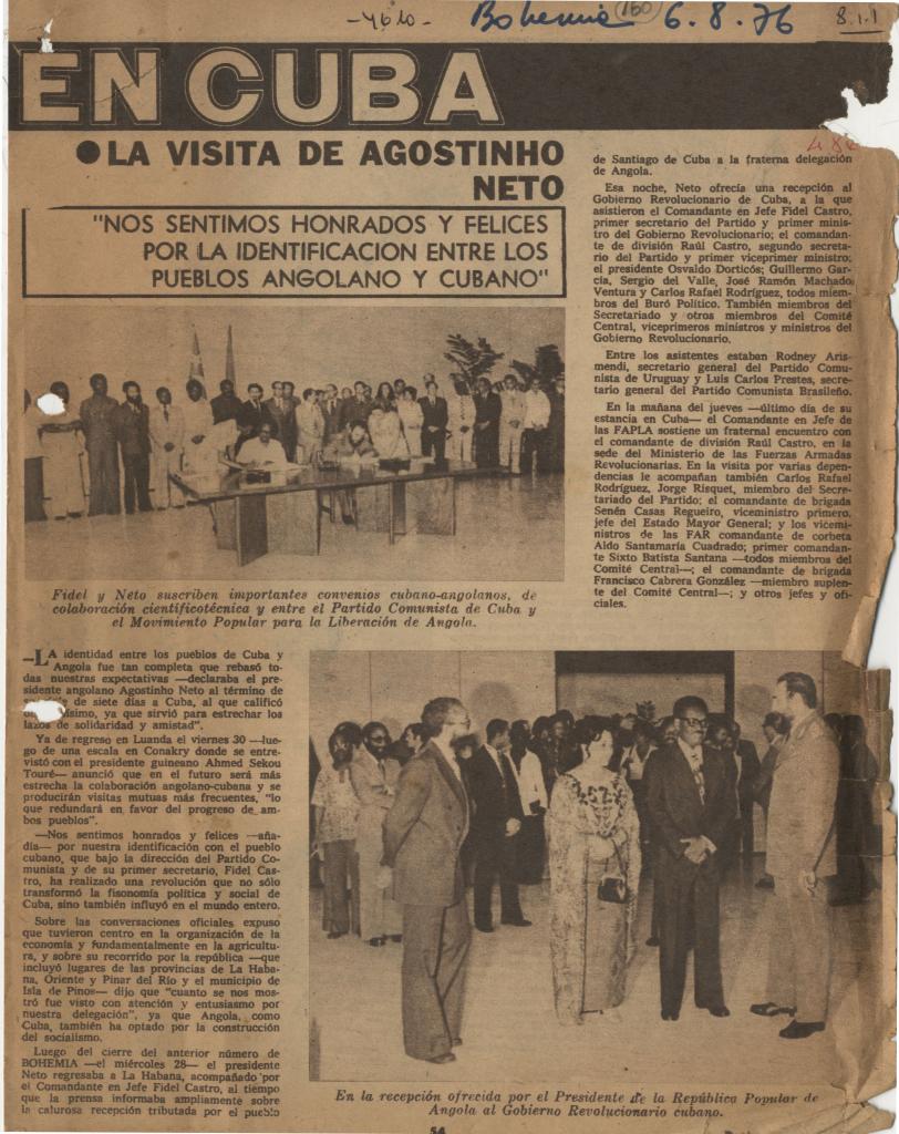 Visita oficial do Presidente Agostinho Neto a Cuba